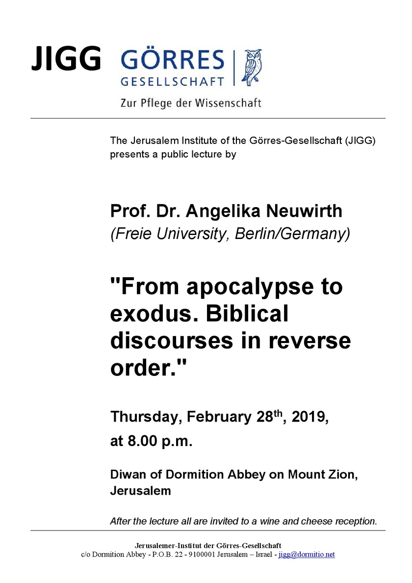 Görres-Lecture mit Prof. Dr. Angelika Neuwirth