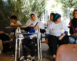 Gäste einer palästinensischen Behinderteneinrichtung.