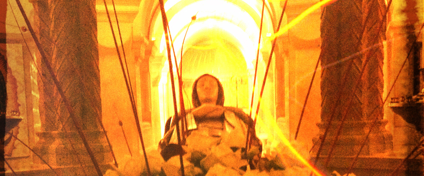In the crypt of Dormition Abbey.