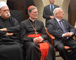Sheik Muwafak Tarif, Rainer Maria Kardinal Woelki, Präsident Reuven Rivlin.