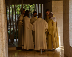 Liturgische Einsatzbesprechung vor der Dankvesper.