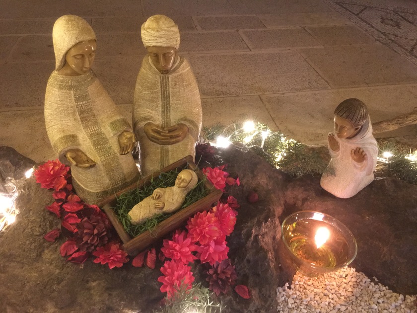 Die Krippe an Weihnachten 2018/19 in Tabgha.