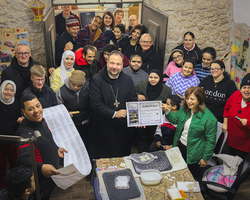 Weihnachtsaktion 2023: Spendenübergabe an Ma'an lil-Hayat/Arche Bethlehem.