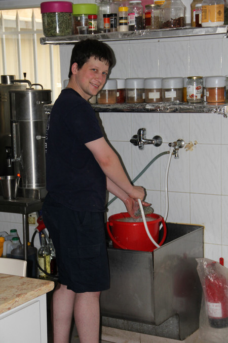 Volunteer at work.