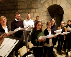 In der Weihnachtsnacht in der Dormitio-Basilika.