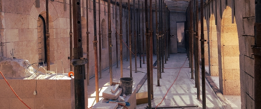 Begin der Arbeiten zur Wiederherstellung des Atriums in Tabgha.