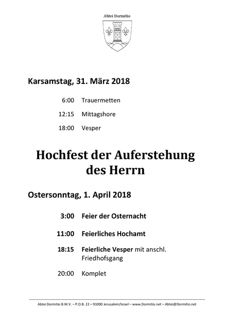 Kar- und Osterwoche 2018 auf dem Zion (2/3)