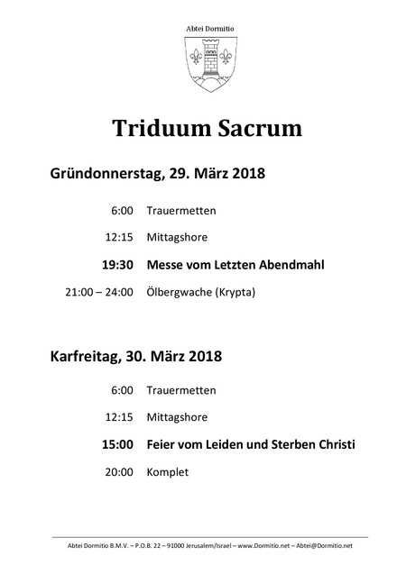 Kar- und Osterwoche 2018 auf dem Zion (1/3)