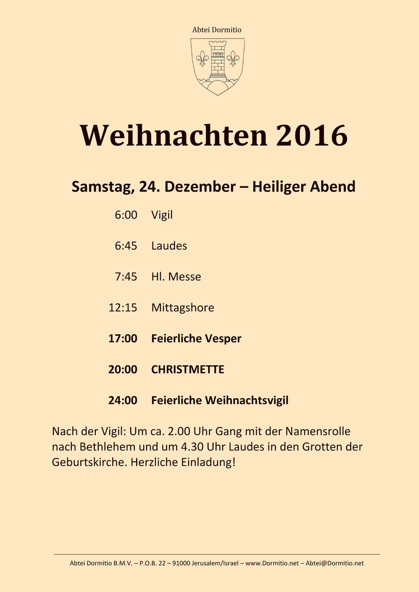 Weihnachten 2016 auf dem Zion