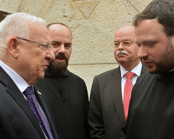 Präsident Rivlin, Prior Basilius, Botschafter von Goetze und Prior-Administrator Nikodemus.