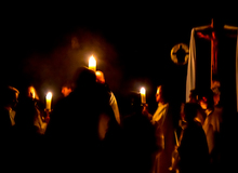 Feier der Osternacht in der Dormitio-Basilika