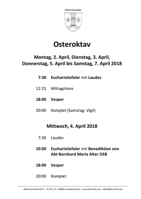 Kar- und Osterwoche 2018 auf dem Zion (3/3)